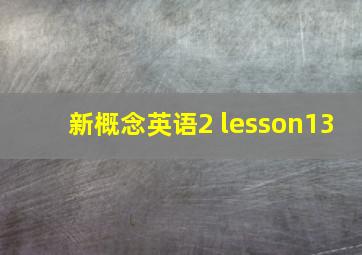 新概念英语2 lesson13